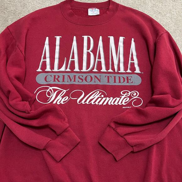 Vintage 90s Alabama Crimson Tide Graphic Red Crewneck XL - Picture 1 of 7